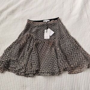 Reiss Black and Cream A-Line Skirt